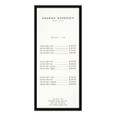 Minimale Luxale Boutique Black/Ivory Reclamekaart (Voorkant)