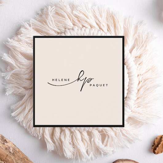 Minimale Luxale Boutique Black/Ivory Square Busi Vierkante Visitekaartje