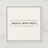 Minimale Luxale Boutique Black/Ivory Square Busi Vierkante Visitekaartje (Voorkant)