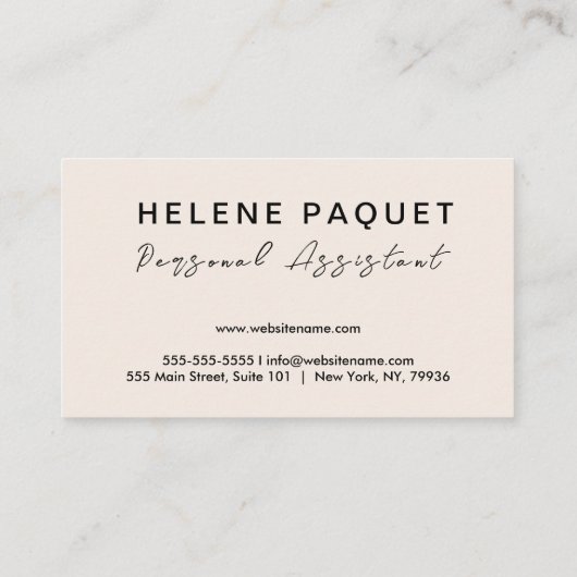 Minimale Luxale Boutique Black/Ivory Square Busi Visitekaartje (Achterkant)