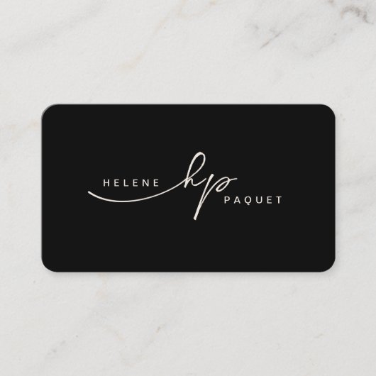 Minimale Luxale Boutique Black/Ivory Square Busi Visitekaartje (Voorkant)