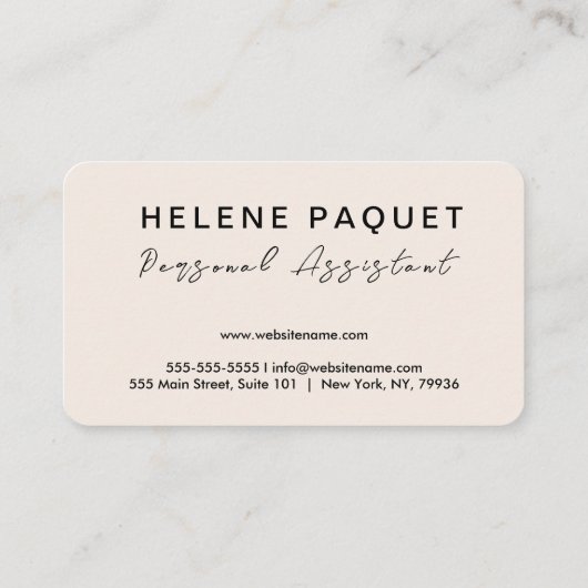 Minimale Luxale Boutique Black/Ivory Square Busi Visitekaartje (Achterkant)