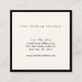 Minimale Luxale Boutique Black/Ivory Vierkante Visitekaartje (Achterkant)