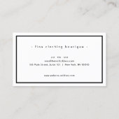 Minimale Luxale Boutique Black/Ivory Visitekaartje (Achterkant)