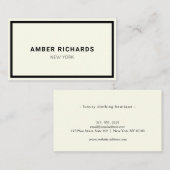 Minimale Luxale Boutique Black/Ivory Visitekaartje (Voorkant / Achterkant)