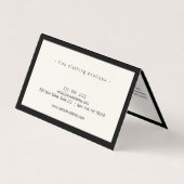 Minimale Luxale Boutique Black/Ivory Visitekaartje (Achterkant)