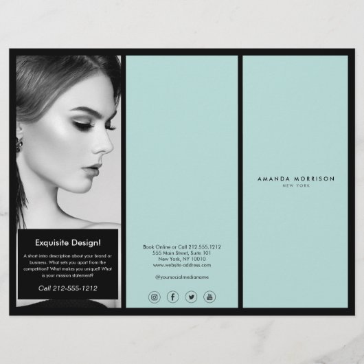 Minimale Luxale Boutique Black/Mint Brochure (Voorkant)