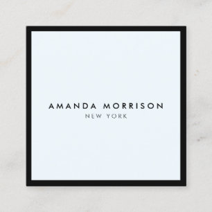 Minimale Luxale Boutique Black/Pastel Blue Vierkante Visitekaartje