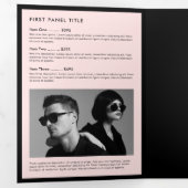 Minimale Luxale Boutique Black/Roze brochure Drieluik Kaart (Binnenzijde eerst)