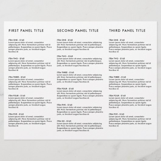 Minimale Luxale Boutique Black/White Brochure (Achterkant)