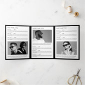 Minimale Luxale Boutique Black/White Brochure Drieluik Kaart (Binnen)