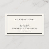 Minimale Luxale Boutique Ivory/Black Visitekaartje (Achterkant)