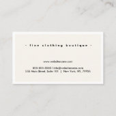 Minimale Luxale Boutique White/Ivory Visitekaartje (Achterkant)