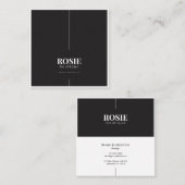 Minimale Luxale Online Boutique Black/White Vierkante Visitekaartje (Voorkant / Achterkant)