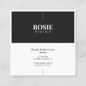 Minimale Luxale Online Boutique Black/White Vierkante Visitekaartje (Achterkant)