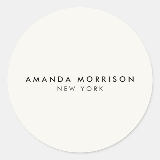 Minimale Luxalist Boutique Ivory Ronde Sticker (Voorkant)