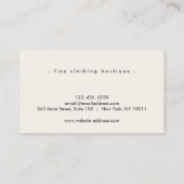 Minimale Luxalist Boutique Ivory Visitekaartje (Achterkant)