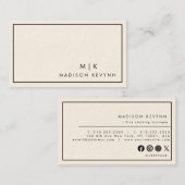 Minimale Luxalist Boutique Ivory Visitekaartje (Voorkant / Achterkant)