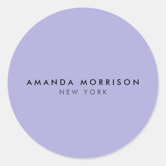 Minimale Luxalist Boutique Periwinkle Ronde Sticker (Voorkant)