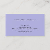 Minimale Luxalist Boutique Periwinkle Visitekaartje (Achterkant)