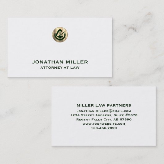Minimale luxe advocaat visitekaartje (Voorkant / Achterkant)