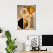 Minimale luxe Art Deco geometrische abstract beige Poster (Thuiskantoor)