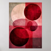 Minimale Luxe Art Deco Geometrische Abstracte Rode Poster (Voorkant)