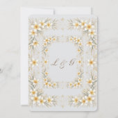 Minimale luxe bloemige bruiloft kaart (Achterkant)