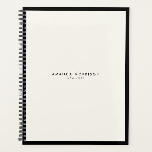Minimale luxe Boutique Black/Ivory-benoeming Planner (Voorkant)