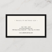 Minimale luxe Boutique Black/Ivory-benoeming Visitekaartje (Achterkant)