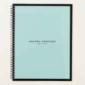 Minimale luxe Boutique Black/Mint Appointment Planner (Voorkant)