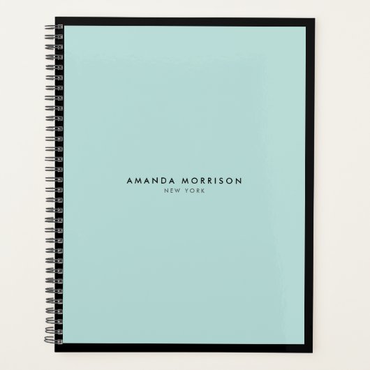 Minimale luxe Boutique Black/Mint Appointment Planner (Voorkant)