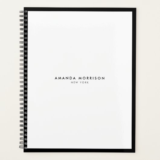 Minimale luxe Boutique Black/White Appointment Planner (Voorkant)