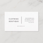 Minimale Luxe Boutique Black witte kalligrafie Visitekaartje (Achterkant)