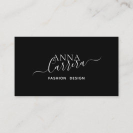 Minimale Luxe Boutique Black witte kalligrafie Visitekaartje