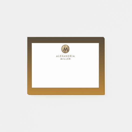 Minimale luxe goudmonogram post-it® notes (Voorkant)