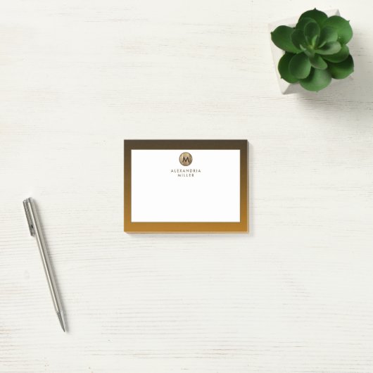 Minimale luxe goudmonogram post-it® notes (Kantoor)