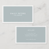 Minimale luxe luxe blauw visitekaartje (Voorkant / Achterkant)