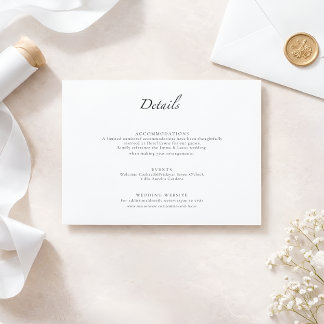 Minimale luxe moderne elegante trouwsuite-insteekk informatiekaartje