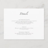 Minimale luxe moderne elegante wedding suite inser informatiekaartje (Voorkant)