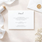 Minimale luxe moderne elegante wedding suite inser informatiekaartje