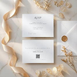 Minimale Luxe | Moderne RSVP-kaart met QR-code RSVP Kaartje
