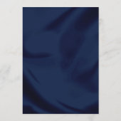 Minimale luxe Navy Blue en Gold Script Wedding Menu (Achterkant)