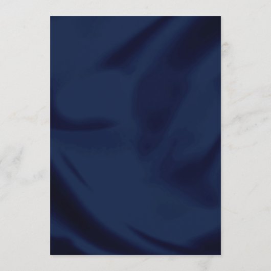 Minimale luxe Navy Blue en Gold Script Wedding Menu (Achterkant)