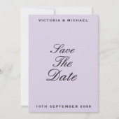 Minimale luxe oude geld paarse editoriale trouwfot save the date (Voorkant)