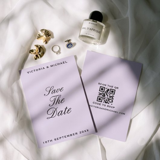 Minimale luxe oude geld paarse editoriale trouwfot save the date