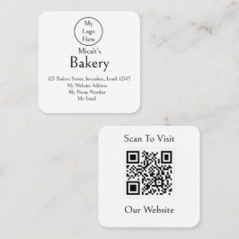 Minimale luxe QR-code bakkerij logo schone lay-out Vierkante Visitekaartje