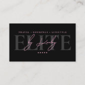 Minimale luxe roze zwart Executive Concierge Visitekaartje (Voorkant)