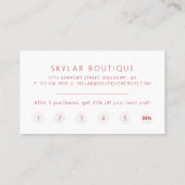 Minimale Luxe Ruby Red VIP Klantenkaartje (Achterkant)