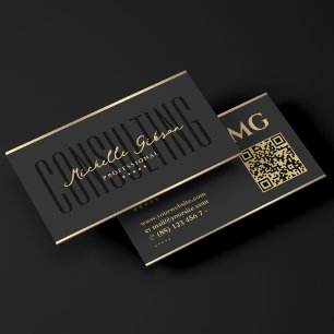 Minimale luxe zakelijke consultant zwart visitekaartje